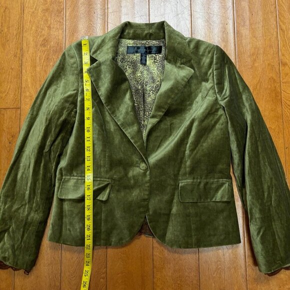 apostrophe luxury is a state of mind Green Velvet Blazer Lace 12P Corporate Goth - Picture 7 of 16
